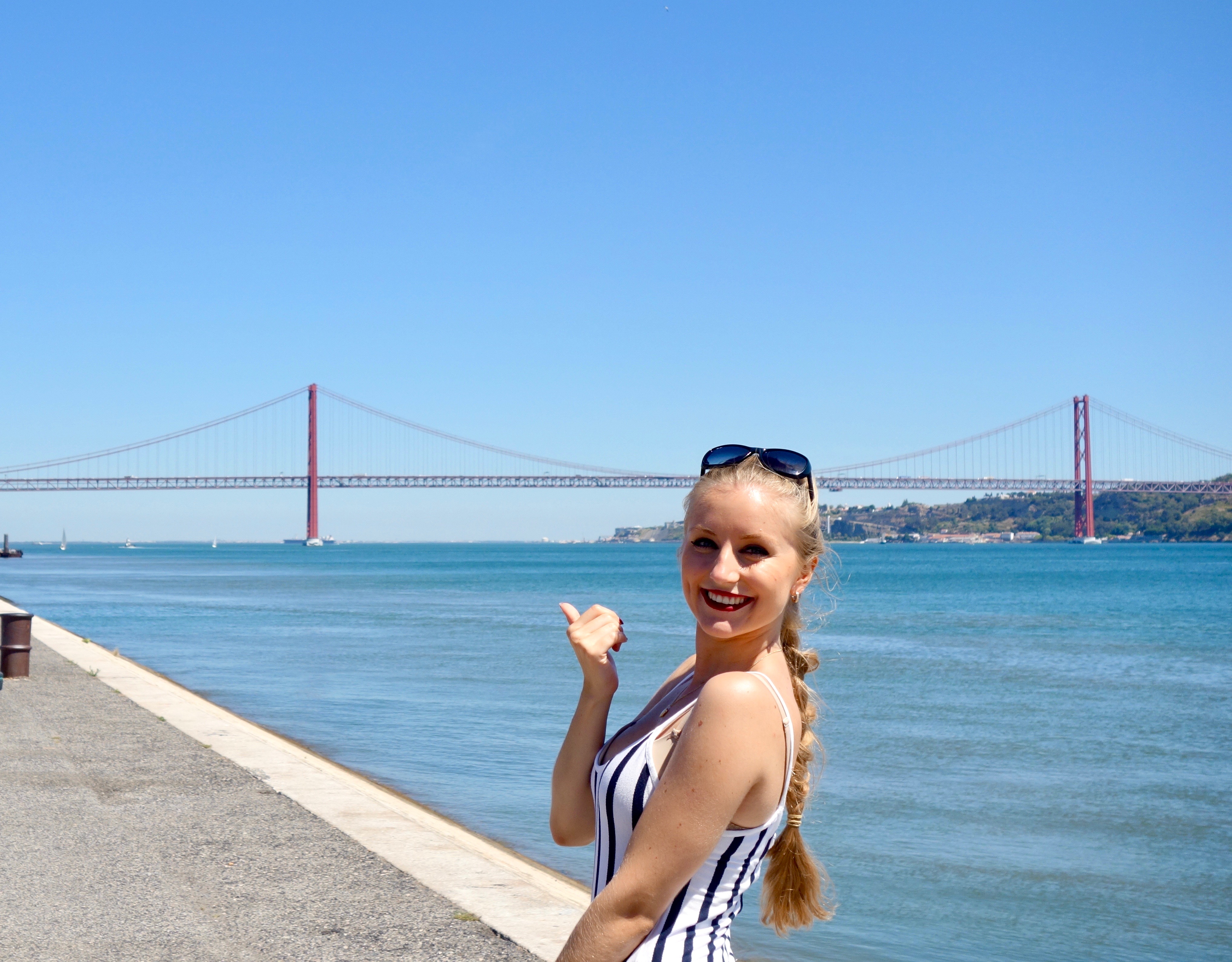 Lissabon : Ponte 25 de Abril (ähnelt der Golden Gate Bridge in San Francisco, USA)